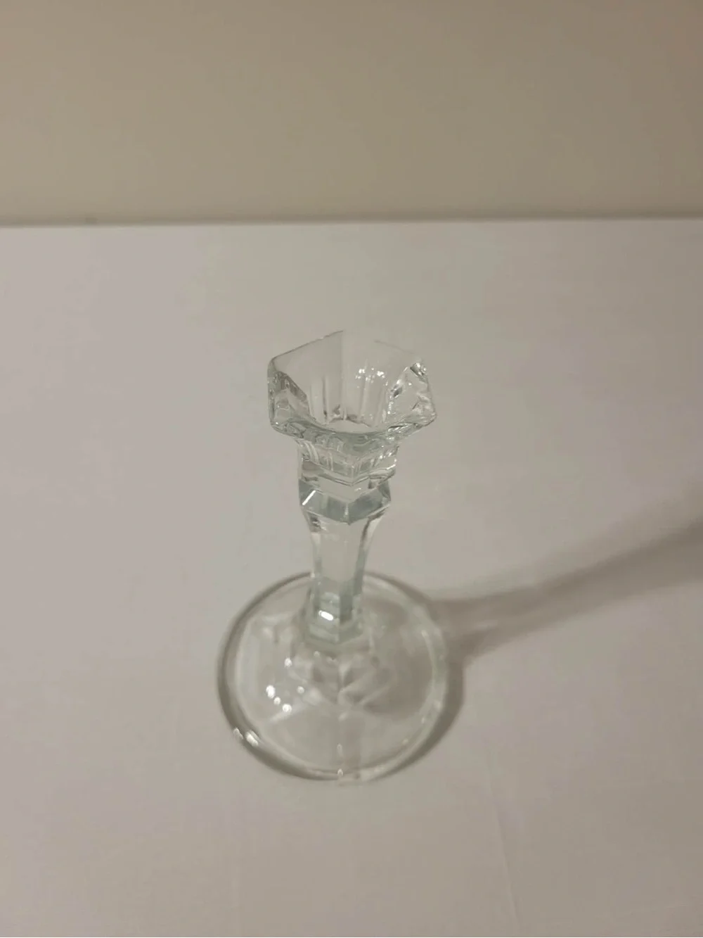 Clear Glass Candle Holder